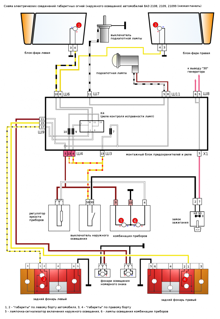 Реле габаритов ваз 2109