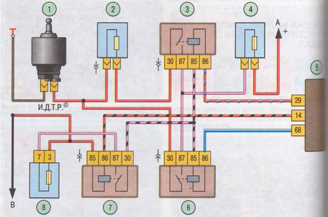 Схема вентиляторов калина. Схема вентилятора охлаждения Калина 1. Схема подключения вентилятора Калина.