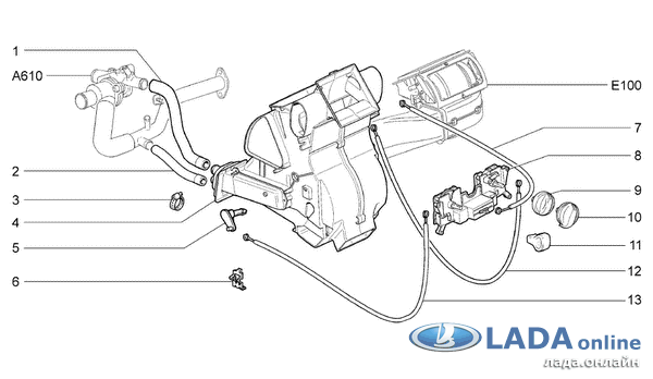 Лада калина не переключается заслонка печки