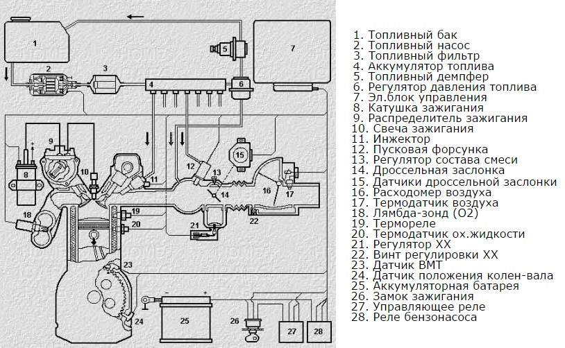 Система впрыска топлива. Система впрыска топлива Motronic. Система впрыска Motronic m5. Motronic схема впрыска. Начертить схему электронной системы впрыска бензина Motronic..