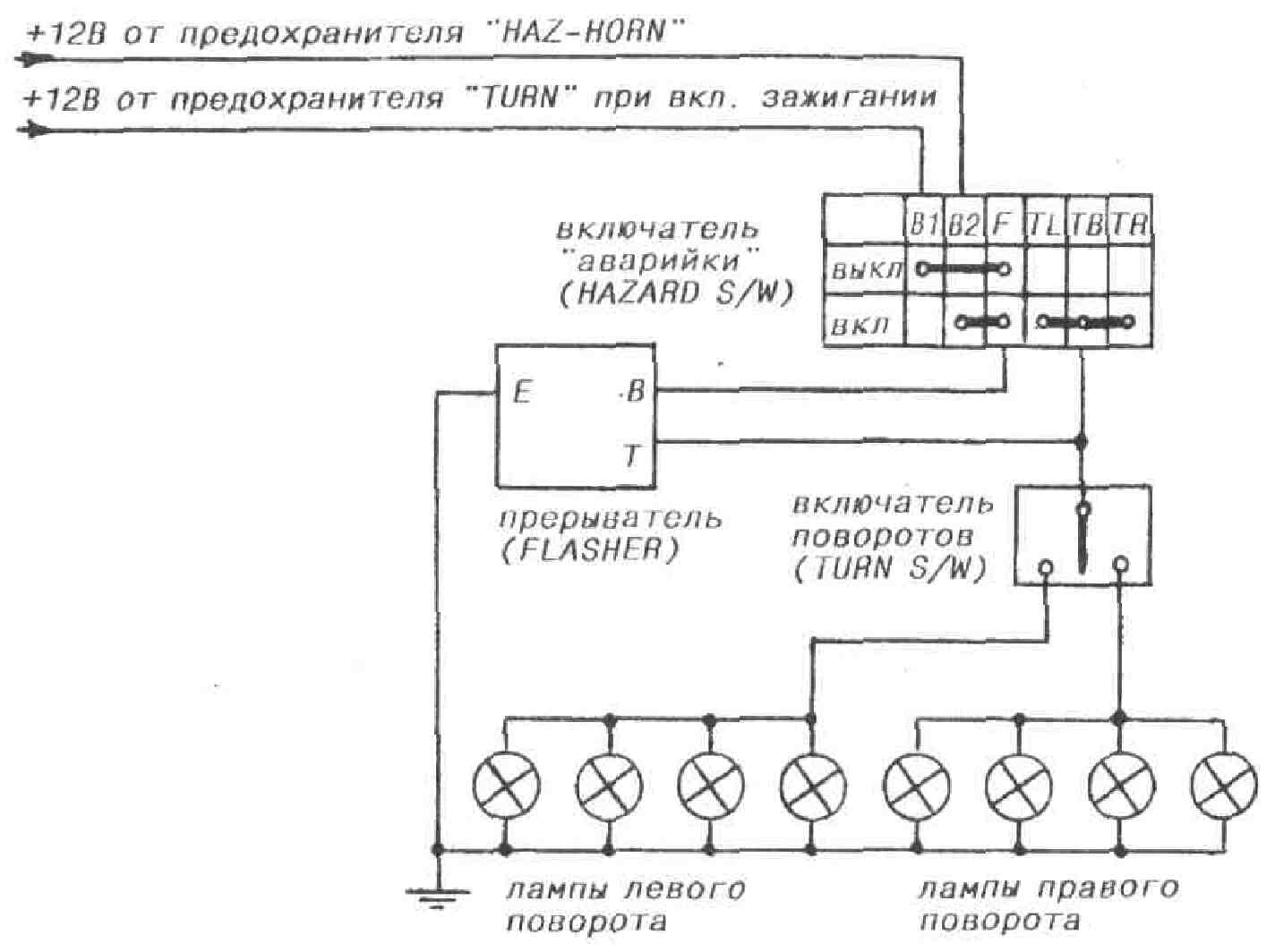 Схема подключения реле поворотов камаз 5320