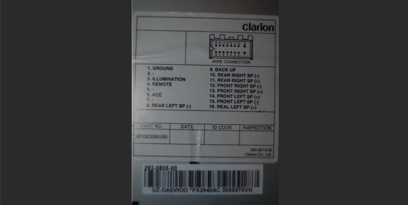 Clarion pn 2598m схема