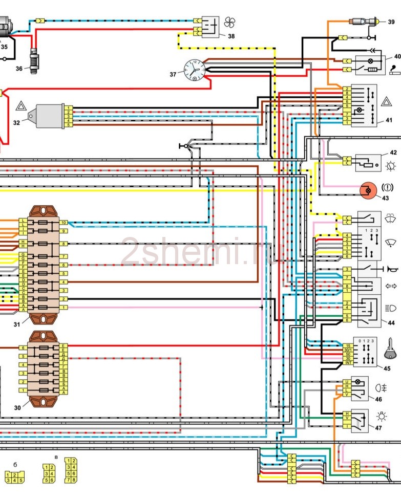 Электросхема. Схема электрооборудования ВАЗ 2106 цветная. Схема электрооборудования ВАЗ 21063. Схема электрооборудования ВАЗ 2106 карбюратор. Схема электропроводки ВАЗ 2106.
