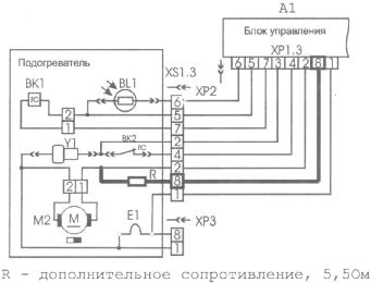Электрическая схема подогревателя