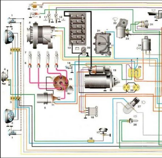 Проводка уаз 3303 карбюратор схема