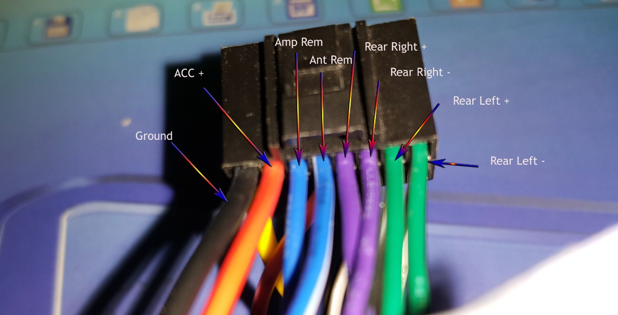провода магнитолы по цветам