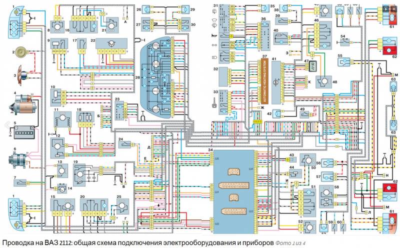 Электросхема ВАЗ 2112 - схема электрооборудования