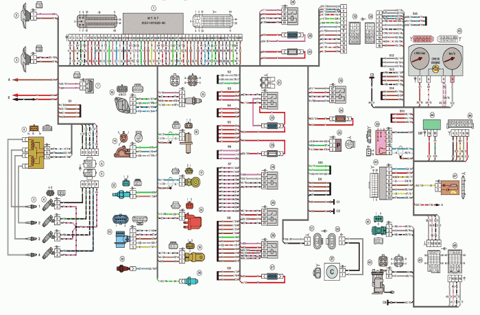 Схема электрических соединений ЭСУД (контроллер М7.9.7)