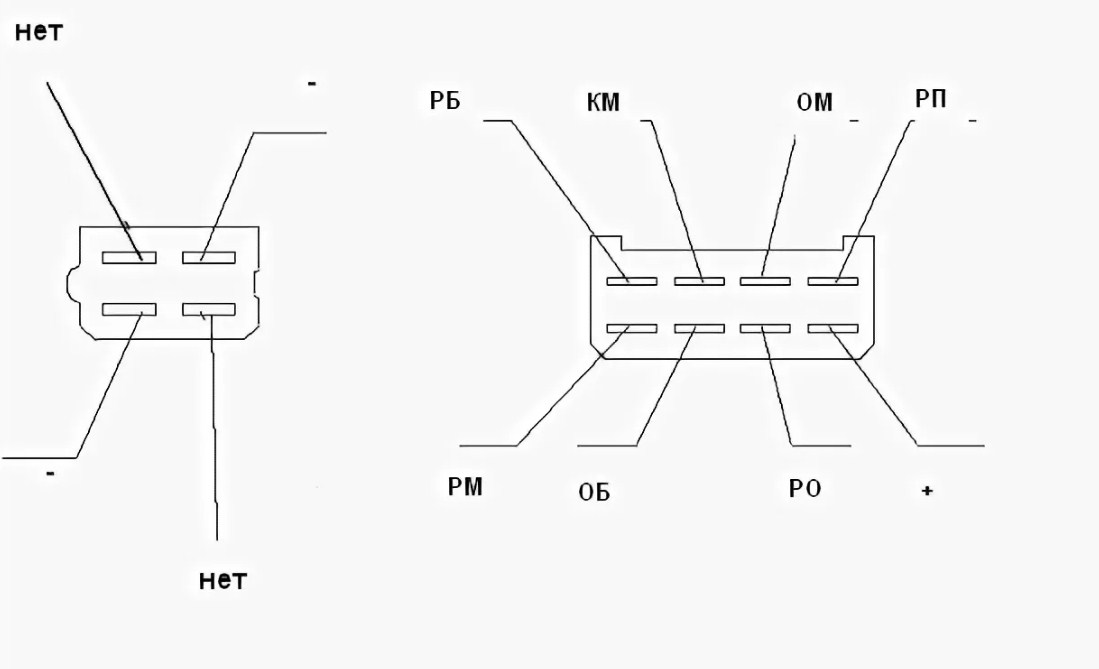 Распиновка разъема реле